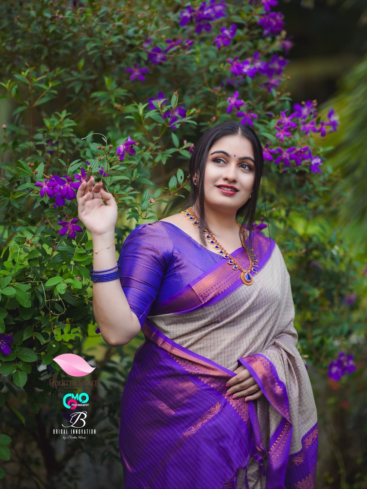 Bridal Innovation portfolio look 14, showing Kerala bridal makeup, hair styling, saree, jewellery, or ceremony details.