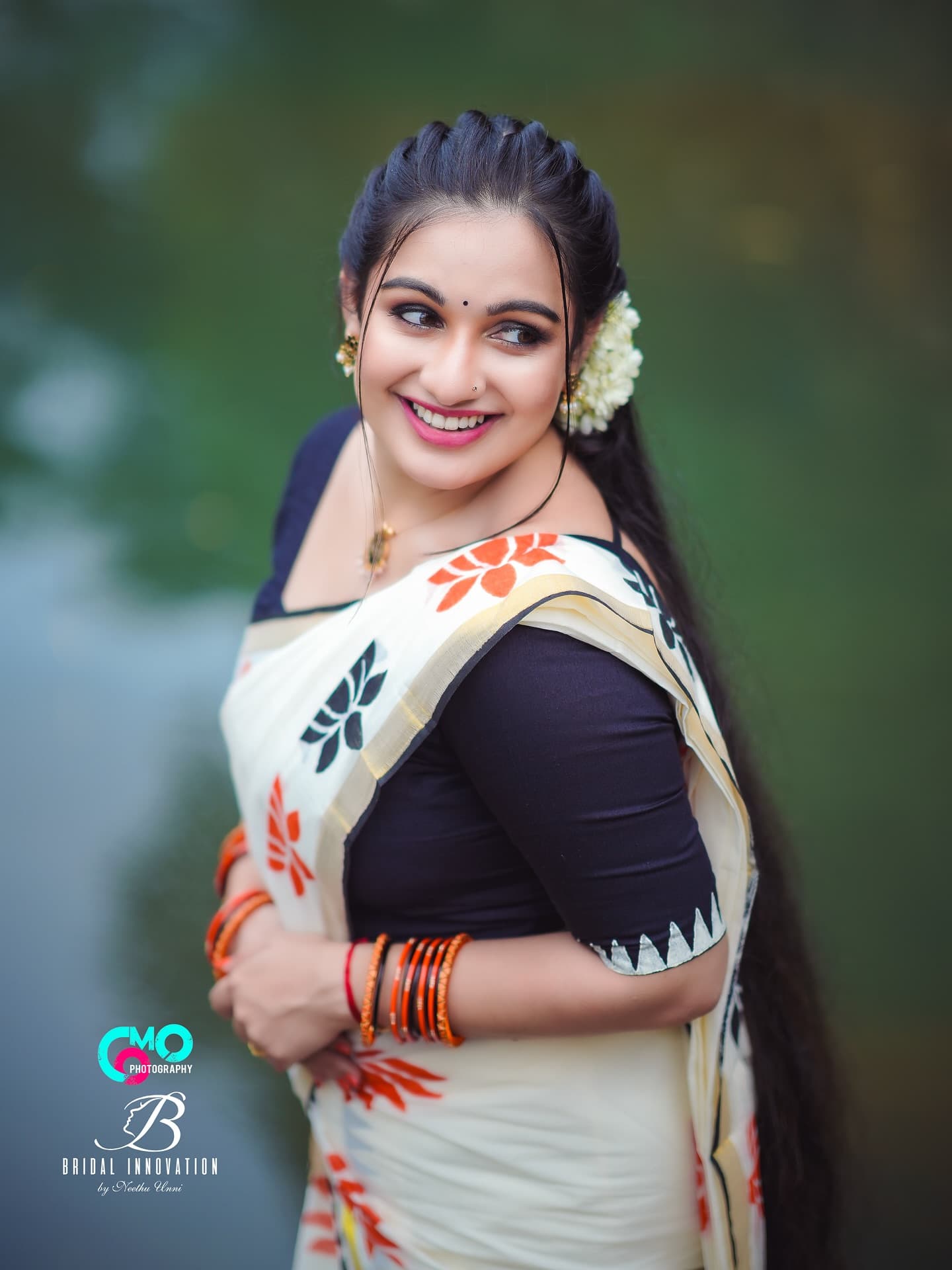Bridal Innovation portfolio look 17, showing Kerala bridal makeup, hair styling, saree, jewellery, or ceremony details.