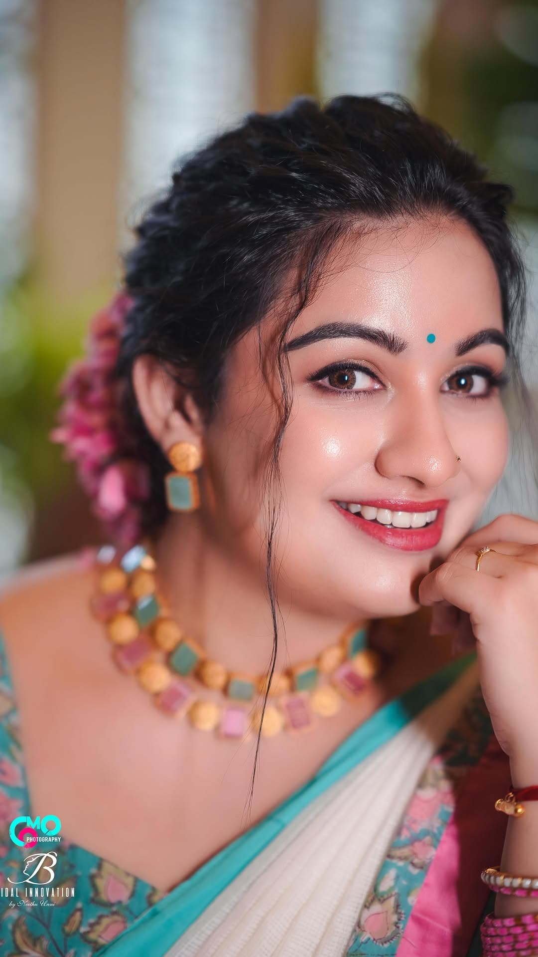 Bridal Innovation portfolio look 18, showing Kerala bridal makeup, hair styling, saree, jewellery, or ceremony details.
