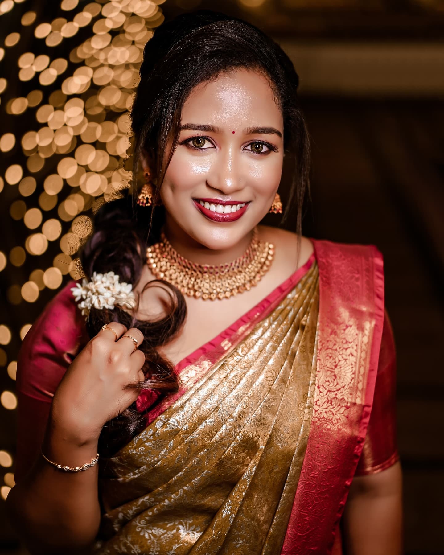 Bridal Innovation portfolio look 20, showing Kerala bridal makeup, hair styling, saree, jewellery, or ceremony details.
